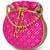 Rani pink ethnic embroidered potli bag for women