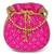 Rani pink ethnic embroidered potli bag for women