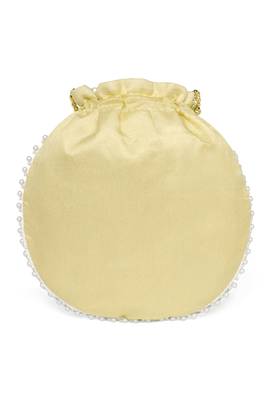 Yellow ethnic embroidered potli bag for women fancy evening wristlet purse bag 4