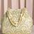 Cream sequins motifs potli bag for women handmade wristlet handbag stylish bridal purse fashion bag