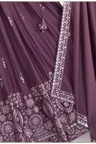 Wine georgette Lehenga Choli for women