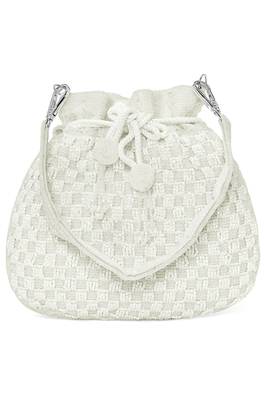 White beaded potli bag ethnic wristlet purse for women 4