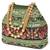 Green floral embroidery potli bag for women handmade wristlet handbag stylish purse ethnic fashion bag