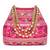 Rani pink floral embroidery potli bag for women handmade wristlet handbag stylish purse ethnic fashion bag