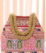 Maroon embroidery potli bag for women handmade wristlet handbag stylish purse ethnic fashion bag