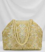 Golden embroidery potli bag ethnic wristlet purse for women & girls