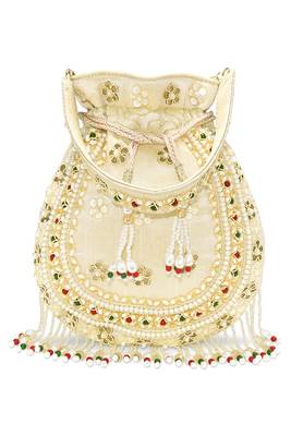 Embellished trendy potli bag ethnic wristlet purse for women 1