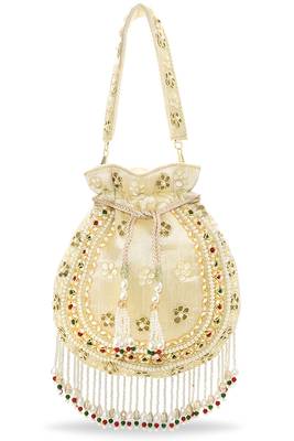 Embellished trendy potli bag ethnic wristlet purse for women 2