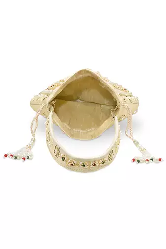 Embellished trendy potli bag ethnic wristlet purse for women