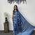 Blue Color Mirror Work Satin Saree