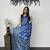 Blue Color Mirror Work Satin Saree
