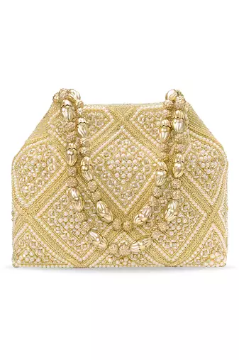 Embellished potli bag ethnic trendy wristlet purse for women