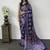 Dark Purple Color Mirror Work Satin Saree