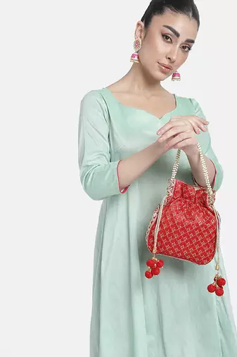 Indian potli bags gift for women evening bag clutch ethnic bride purse with drawstring