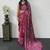 Pink Color Mirror Work Satin Saree