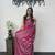 Pink Color Mirror Work Satin Saree