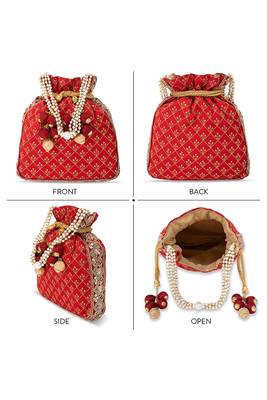 Indian potli bags gift for women evening bag clutch ethnic bride purse with drawstring 5