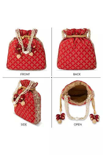 Indian potli bags gift for women evening bag clutch ethnic bride purse with drawstring
