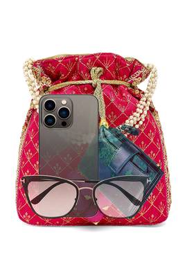 Rani pink potli bag gift for women handmade evening wristlet handbag stylish bridal purse fashion bag 4