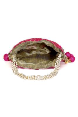 Rani pink potli bag gift for women handmade evening wristlet handbag stylish bridal purse fashion bag 5