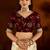 Beige color satin silk saree with maroon blouse heavy embroidered work