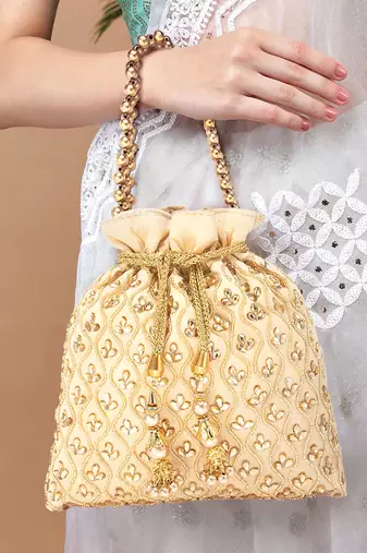 Indian potli bags gift for women evening bag clutch ethnic bride purse with drawstring