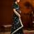 Black satin silk saree with heavy embroidered work
