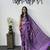 Purple Mirror Work Satin Saree