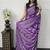 Purple Mirror Work Satin Saree