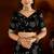 Black satin silk saree with heavy embroidered work