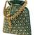 Green potli purses gift handmade evening bag stylish bridal fashion wristlet for women