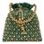 Green potli purses gift handmade evening bag stylish bridal fashion wristlet for women