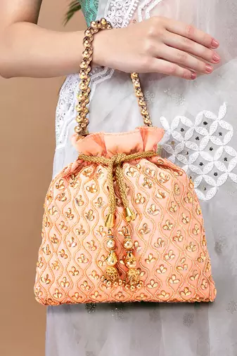 Indian potli bags for women evening bag ethnic bride purse with drawstring