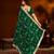Green color satin silk saree with heavy embroidered work
