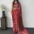 Red Mirror Work Satin Saree