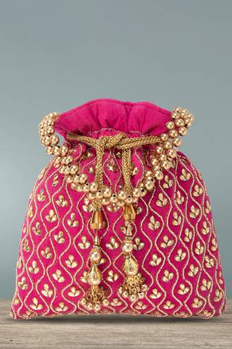 Indian potli bags gift for women evening bag clutch ethnic bride purse with drawstring