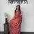 Red Mirror Work Satin Saree