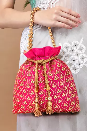 Indian potli bags gift for women evening bag clutch ethnic bride purse with drawstring