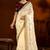 Maroon color satin silk saree with beige blouse heavy embroidered work