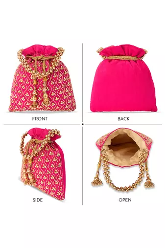Indian potli bags gift for women evening bag clutch ethnic bride purse with drawstring