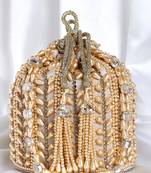 Champagne potli bag gift handmade evening bag stylish wristlet bridal purse fashion gifts for women