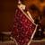 Maroon satin silk saree with heavy embroidered work
