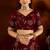 Maroon satin silk saree with heavy embroidered work
