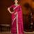 Pink satin silk saree with heavy embroidered work