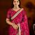 Pink satin silk saree with heavy embroidered work
