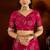 Pink satin silk saree with heavy embroidered work