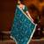 Rama green satin silk saree with heavy embroidered work