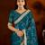 Rama green satin silk saree with heavy embroidered work
