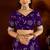 Violet satin silk saree with heavy embroidered work