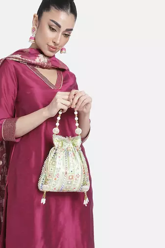 Indian potli bags gift for women evening bag clutch ethnic bride purse with drawstring